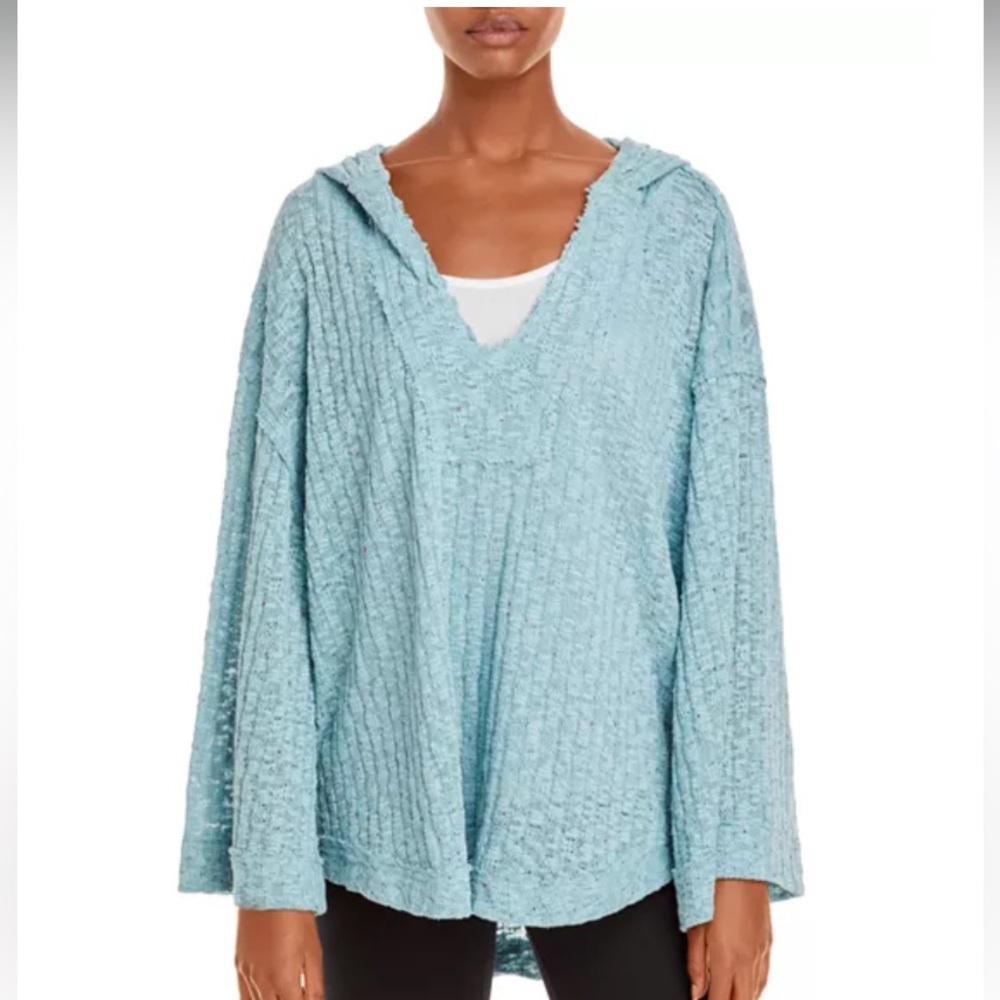 Free people Baja Babe Hooded Hacci Sweater oversized with bell sleeve size small